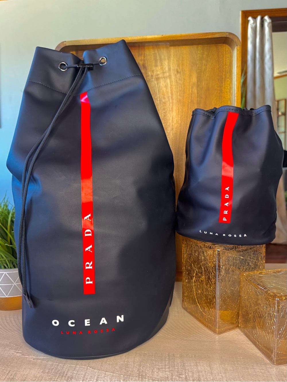 Prada Beauty Ocean Luna Rossa Water Resistant Sailing Bag with Sling & Mini Bag